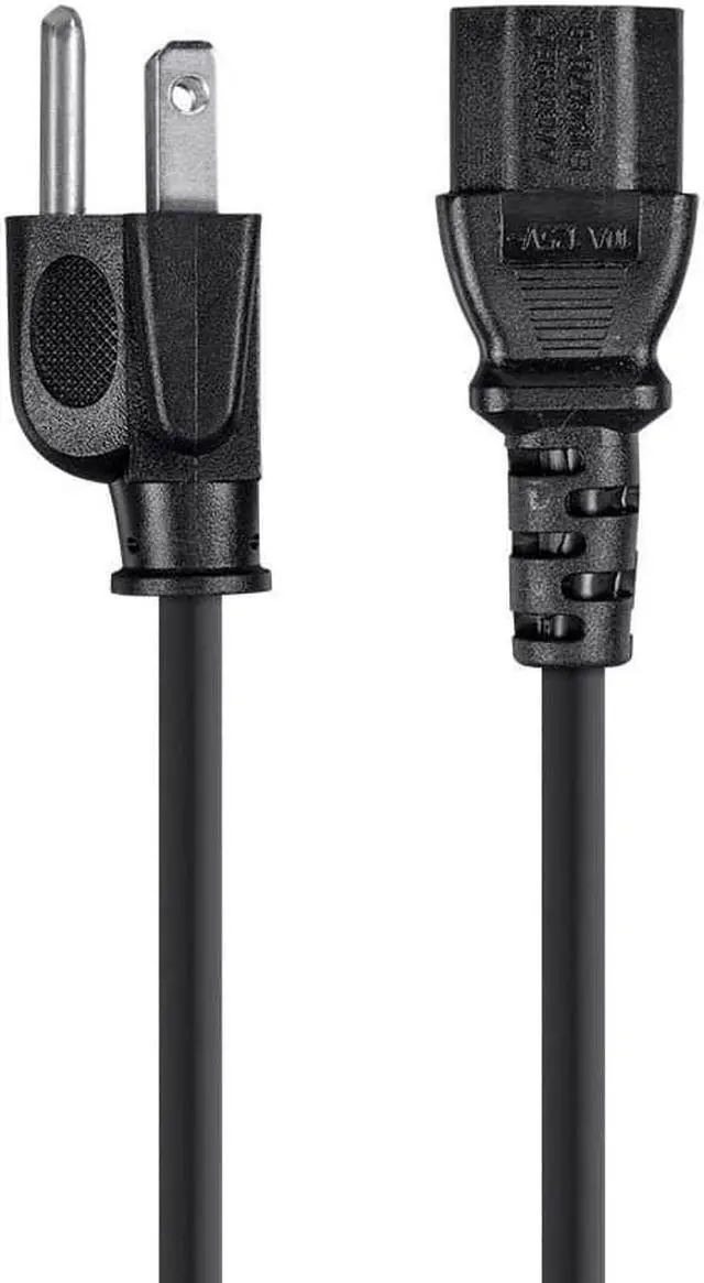 Alt view image 2 of 13 - Monoprice 3-Prong Power Cord - 2 Feet - Black | NEMA 5-15P to IEC 60320 C13, 18AWG, 10A/1250W, 125V, Works With Most PCs, Monitors, Scanners, and Printers