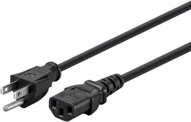 Main image of Monoprice 3-Prong Power Cord - 2 Feet - Black | NEMA 5-15P to IEC 60320 C13, 18AWG, 10A/1250W, 125V, Works With Most PCs, Monitors, Scanners, and Printers