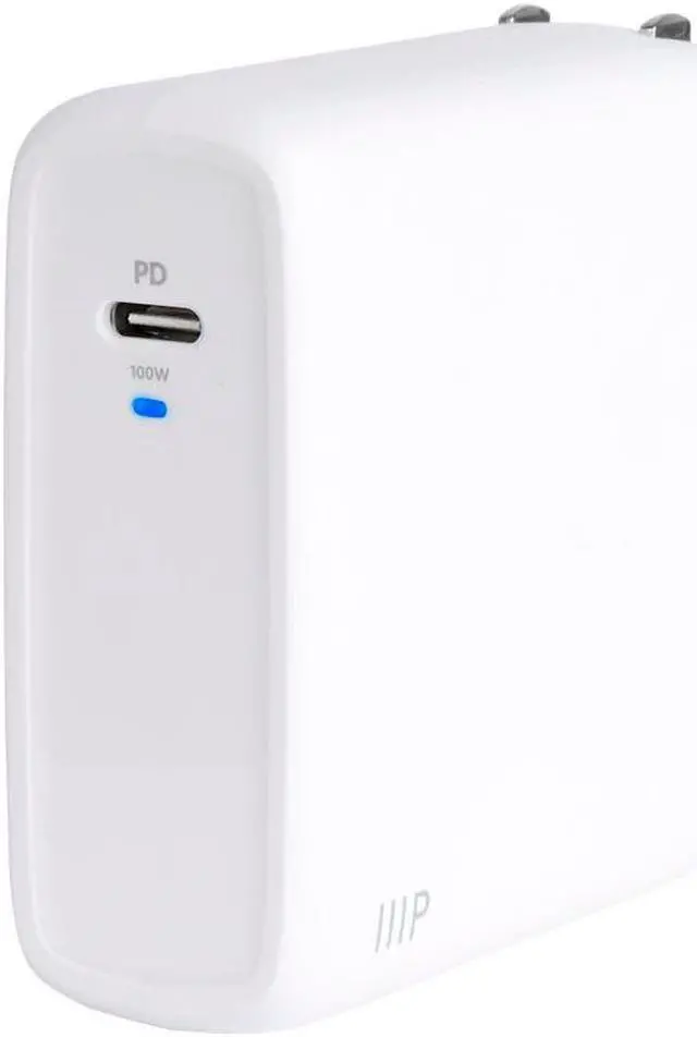 Main image of Monoprice USB-C Charger, 100W 1-Port PD GaN Technology Wall Charger for MacBook Pro/Air, iPad Pro, iPhone 12/11/Pro/Max/XR/XS/X, Pixel, Galaxy & More