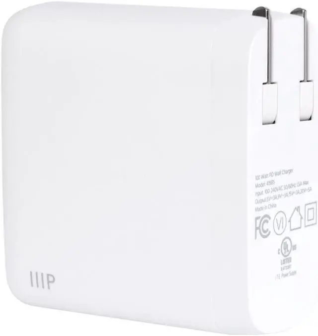 Alt view image 4 of 7 - Monoprice USB-C Charger, 100W 1-Port PD GaN Technology Wall Charger for MacBook Pro/Air, iPad Pro, iPhone 12/11/Pro/Max/XR/XS/X, Pixel, Galaxy & More