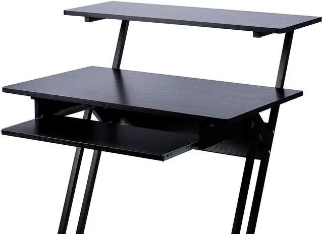 Alt view image 4 of 6 - Monoprice Recording Studio Desk with Raised Platform and Keyboard Tray, Studio Workstation, Stable & Lightweight, For Home Studio - Stage Right Series