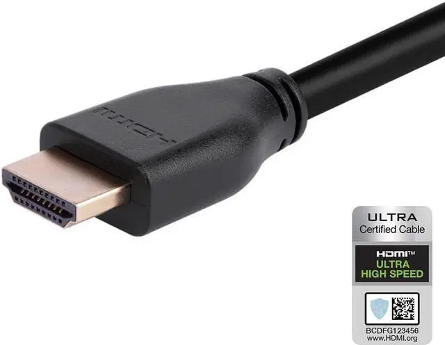 Alt view image 4 of 10 - Monoprice 8K HDMI 2.1 Cable - 6 Feet - Black | Ultra High Speed, 48Gbps, Compatible with Sony PS5 / Microsoft / Xbox Series X & Series S and More