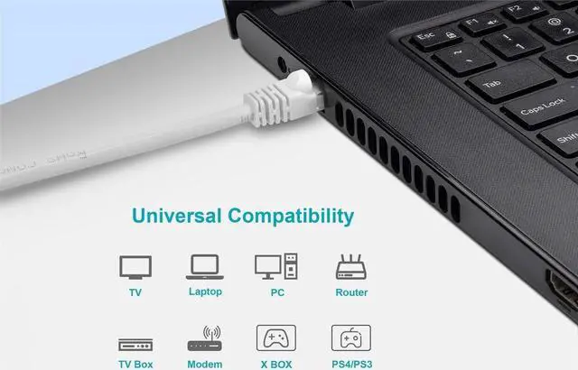 Alt view image 12 of 12 - Monoprice Cat5e Ethernet Patch Cable - Network Internet Cord - RJ45, Stranded, 350Mhz, UTP, Pure Bare Copper Wire, 24AWG, 14ft, White