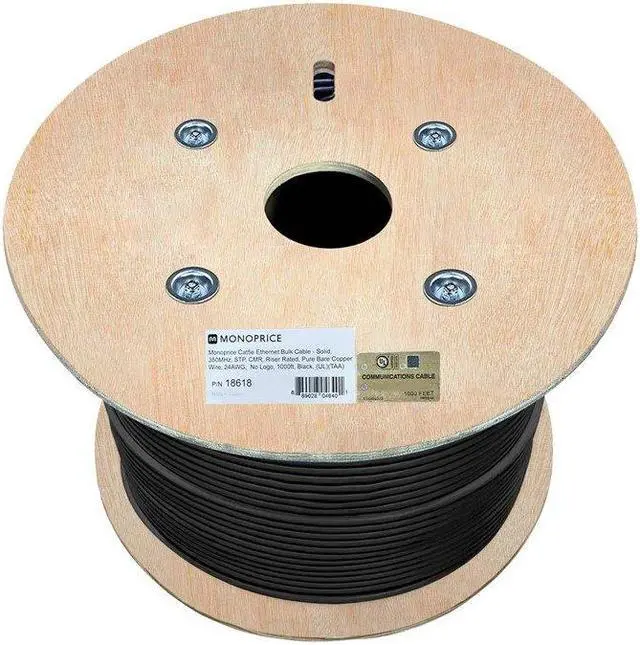 Monoprice Cat5e Ethernet Bulk Cable - Network Internet Cord - Solid ...