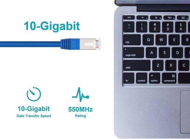 Alt view image 10 of 11 - Monoprice Cat6A Ethernet Patch Cable - 25 Feet - Blue | Network Internet Cord - Zeroboot, RJ45, Stranded, 550Mhz, STP, Pure Bare Copper Wire, 10G, 26AWG - Entegrade Series