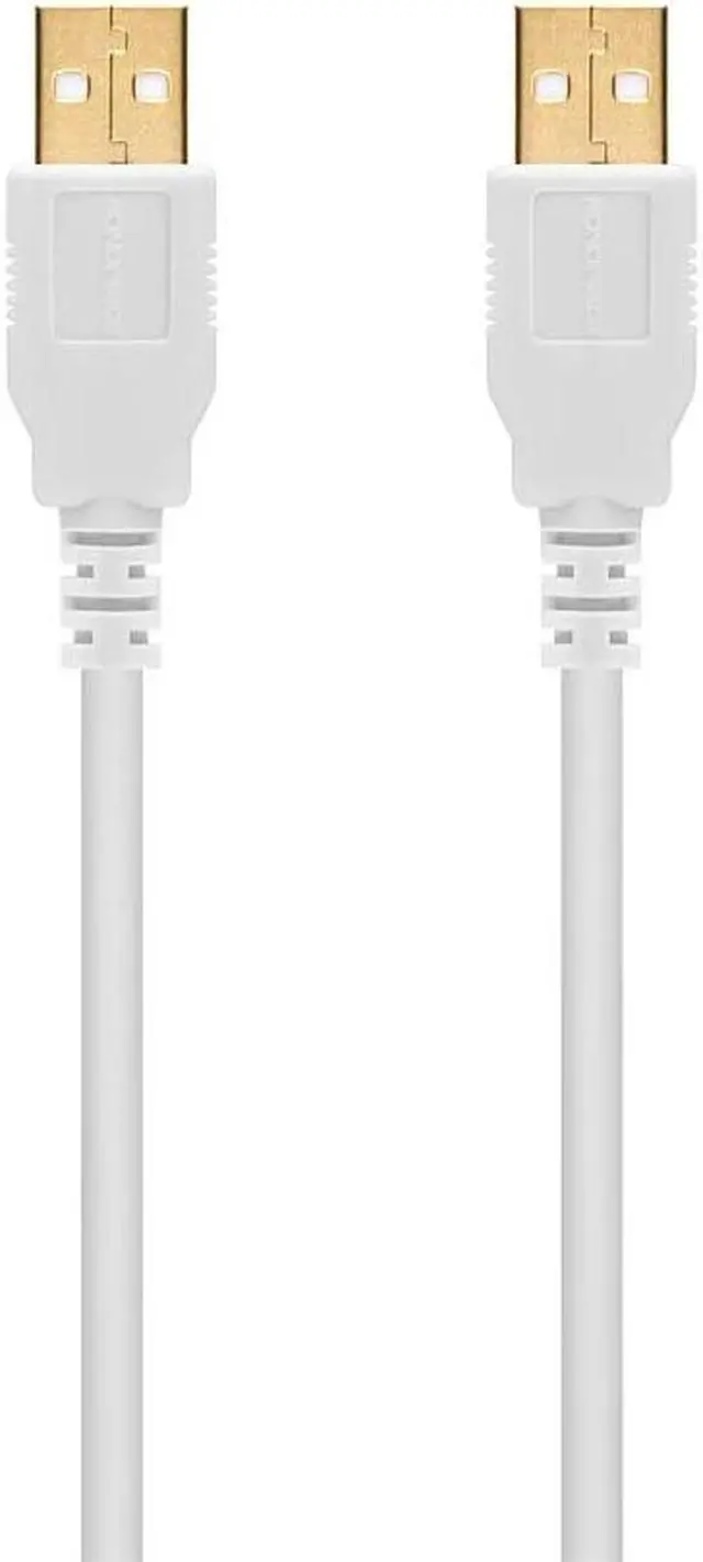 Alt view image 4 of 7 - Monoprice USB 2.0 Cable - 10 Feet - White | USB Type-A Male to USB Type-A Male, 28/24AWG, Gold Plated, 480 Mbps