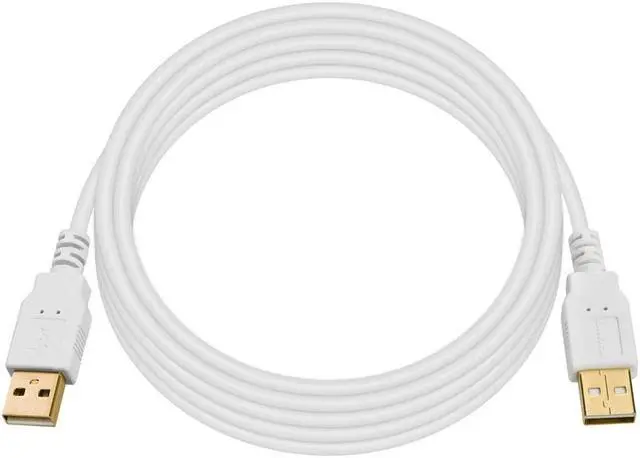 Alt view image 5 of 7 - Monoprice USB 2.0 Cable - 10 Feet - White | USB Type-A Male to USB Type-A Male, 28/24AWG, Gold Plated, 480 Mbps
