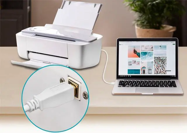Alt view image 8 of 8 - Monoprice USB 2.0 Cable - 15 Feet - White | USB Type-A Male to USB Type-B Male, 28/24AWG, Gold Plated