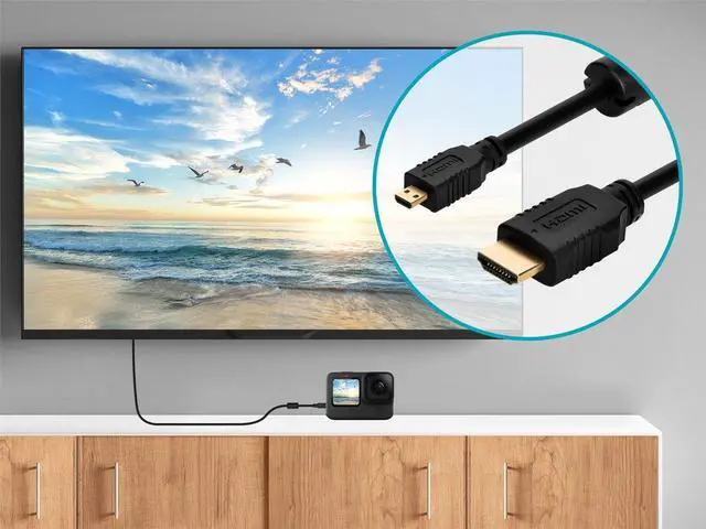 Alt view image 15 of 16 - Monoprice High Speed HDMI Cable - 3 Feet - Black | With HDMI Micro Connector, 4K @ 24Hz, 10.2Gbps, 34AWG