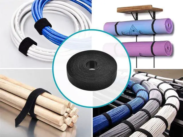 Alt view image 7 of 8 - Hook & Loop Fastening Tape, 3/4-inch Wide, 5 yards/Roll - Black