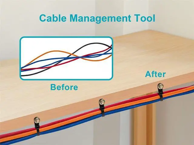 Alt view image 5 of 6 - 8-inch Mountable Head Cable Tie, 100pcs/Pack, 40 lbs Max Weight - Black