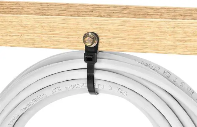 Alt view image 6 of 6 - 8-inch Mountable Head Cable Tie, 100pcs/Pack, 40 lbs Max Weight - Black