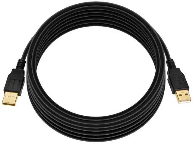 Alt view image 6 of 8 - Monoprice USB 2.0 Cable - 15 Feet - Black | USB Type-A Male to USB Type-A Male, 28/24AWG, Gold Plated for Data Transfer Hard Drive Enclosures, Printers, Modems, Cameras and More!