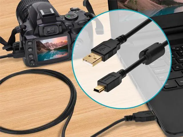 Alt view image 14 of 14 - Monoprice USB 2.0 Cable - 1.5 Feet - Black | USB Type-A Male to USB Mini Type-B 5-Pin, 28/24AWG, Gold Plated For Digital Camera, Cell Phones, PDAs, MP3 Players, Dash Cam