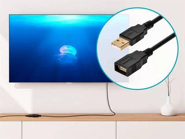 Alt view image 18 of 18 - Monoprice USB 2.0 Extension Cable - 10 Feet - Black | Type-A Male to USB Type-A Female, 28/24AWG, Gold Plated Connectors