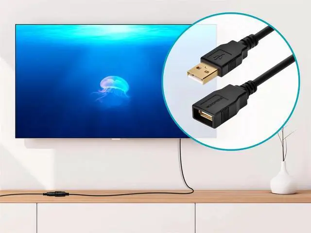 Alt view image 18 of 18 - Monoprice USB 2.0 Extension Cable - 6 Feet - Black | Type-A Male to USB Type-A Female, 28/24AWG, Gold Plated Connectors