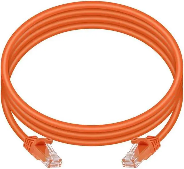 Alt view image 10 of 12 - Monoprice Cat5e Ethernet Patch Cable - 7 Feet - Orange | Network Internet Cord - Snagless RJ45, Stranded, 350Mhz, UTP, Pure Bare Copper Wire, 24AWG - Flexboot Series