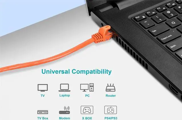 Alt view image 12 of 12 - Monoprice Cat5e Ethernet Patch Cable - 7 Feet - Orange | Network Internet Cord - Snagless RJ45, Stranded, 350Mhz, UTP, Pure Bare Copper Wire, 24AWG - Flexboot Series
