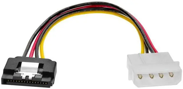 Alt view image 6 of 7 - Monoprice 8-inch SATA 15-pin Female w/Locking Latch to Molex 4-pin Male Power Adapter