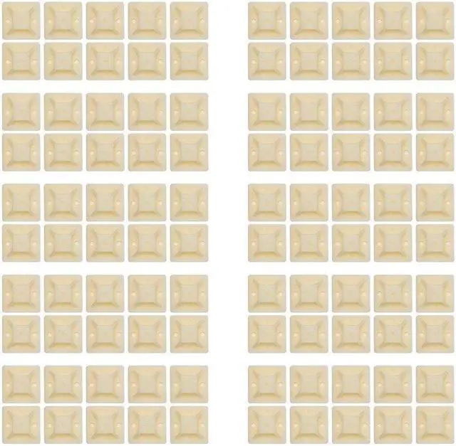 Alt view image 5 of 6 - Monoprice Cable Tie Mounts - 25x25mm - White | 100 Pcs/Pack