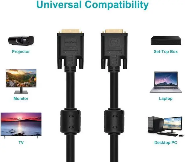 Alt view image 11 of 13 - Monoprice 25ft 24AWG CL2 Dual Link DVI-D Cable - Black