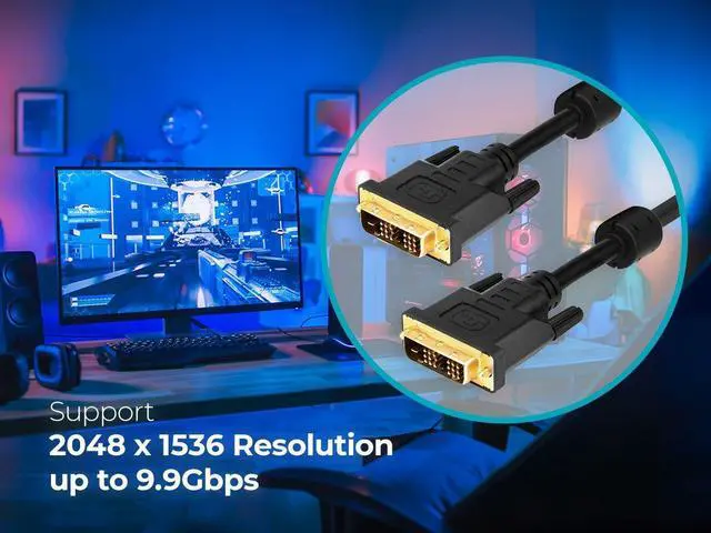 Alt view image 8 of 10 - Monoprice DVI-D Video Cable - 15 Feet - Black | 24AWG CL2 Dual Link 9.9 Gbps