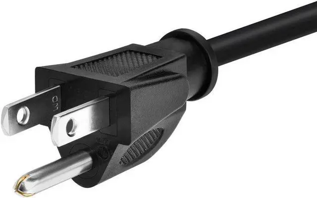 Alt view image 2 of 7 - Monoprice Power Cord - 1 Feet - Black | NEMA 5-15P to IEC 60320 C5, 3-Prong, 18AWG, 10A Max Current, 125V