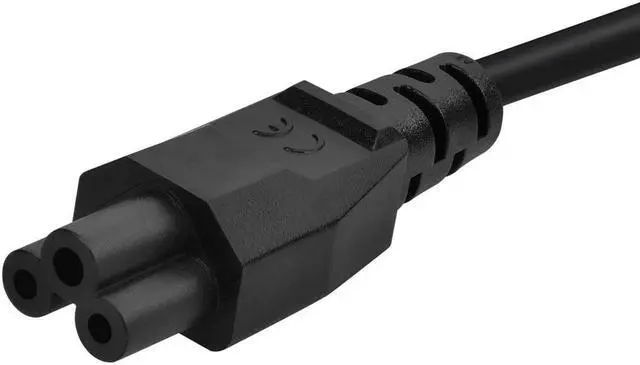 Alt view image 3 of 7 - Monoprice Power Cord - 1 Feet - Black | NEMA 5-15P to IEC 60320 C5, 3-Prong, 18AWG, 10A Max Current, 125V