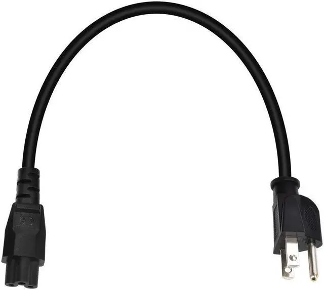 Alt view image 4 of 7 - Monoprice Power Cord - 1 Feet - Black | NEMA 5-15P to IEC 60320 C5, 3-Prong, 18AWG, 10A Max Current, 125V