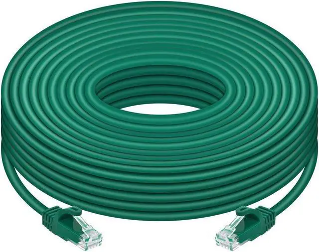 Alt view image 8 of 10 - Monoprice Cat6 Ethernet Patch Cable - 100 Feet - Green | Network Internet Cord - RJ45, Stranded, 550Mhz, UTP, Pure Bare Copper Wire, 24AWG - Flexboot Series