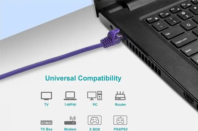 Alt view image 7 of 7 - Monoprice Cat6 Ethernet Patch Cable - 10 Feet - Purple | Network Internet Cord - RJ45, Stranded, 550Mhz, UTP, Pure Bare Copper Wire, 24AWG - Flexboot Series