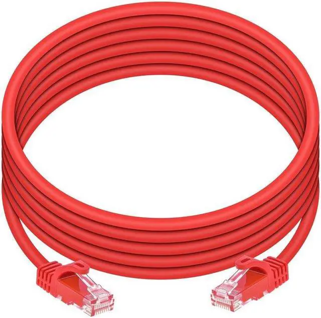 Alt view image 7 of 9 - Monoprice Cat6 Ethernet Patch Cable - 10 Feet - Red | Network Internet Cord - RJ45, Stranded, 550Mhz, UTP, Pure Bare Copper Wire, 24AWG - Flexboot Series