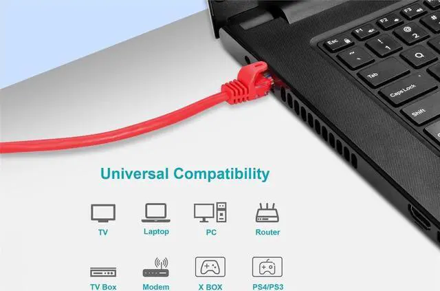 Alt view image 9 of 9 - Monoprice Cat6 Ethernet Patch Cable - 10 Feet - Red | Network Internet Cord - RJ45, Stranded, 550Mhz, UTP, Pure Bare Copper Wire, 24AWG - Flexboot Series