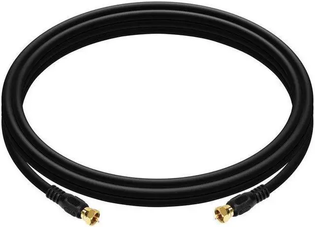 Alt view image 9 of 11 - Monoprice 6ft RG6 (18AWG) 75Ohm, Quad Shield, CL2 Coaxial Cable with F Type Connector - Black