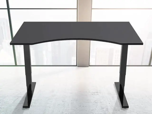 Alt view image 6 of 12 - Monoprice Dual Motor 3-Stage Sit-Stand Desk, v2, Black | Height Adjustable Desk with Dual Electric Motors, Three Stage Legs, and Programmable Controller - Workstream Collection