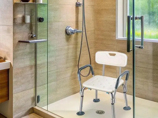 Alt view image 5 of 6 - Height Adjustable Bathtub Shower Chair for Inside Shower, Portable Bath Seat, 300 lbs with Arms and Back, for Elderly, Adults and Disabled