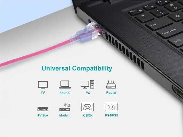 Alt view image 6 of 10 - Monoprice Cat6A Ethernet Patch Cable 5-Pack - 7 Feet - Pink | Snagless, RJ45, 550MHz, UTP, Pure Bare Copper Wire, 10G, 30AWG  - SlimRun