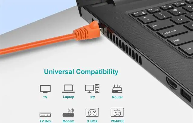 Alt view image 7 of 7 - Monoprice Cat6A Ethernet Patch Cable - 7 Feet - Orange | Network Internet Cord - RJ45, 550Mhz, STP, Pure Bare Copper Wire, 10G, 26AWG