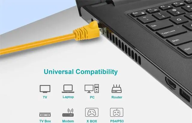 Alt view image 8 of 8 - Monoprice Cat6A Ethernet Patch Cable - 3 Feet - Yellow | Network Internet Cord - RJ45, 550Mhz, STP, Pure Bare Copper Wire, 10G, 26AWG