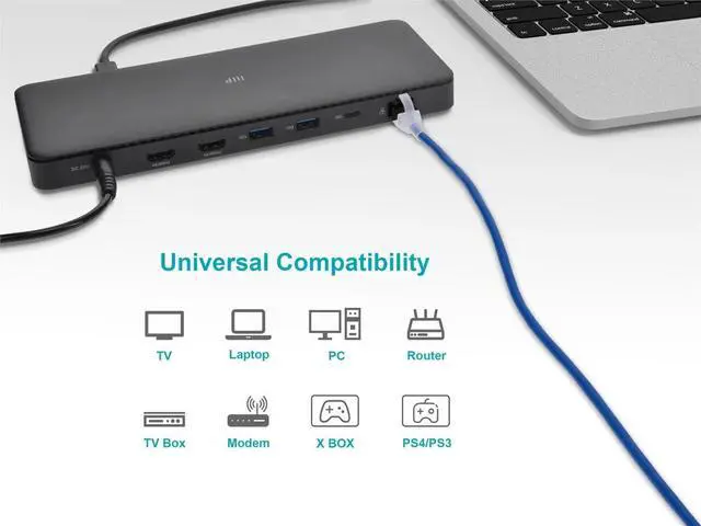 Alt view image 6 of 6 - Monoprice Cat6A 3ft Blue Component Level Patch Cable, Double Shielded (S/FTP), 30AWG, 10G, CM Pure Bare Copper, Snagless