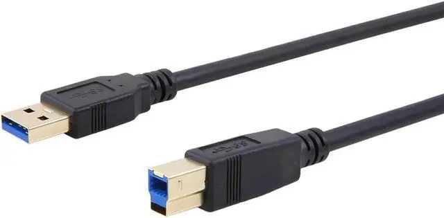 Alt view image 2 of 6 - Monoprice USB-A to USB-B 3.0 Cable - 2 Meters - Black (3 Pack) Compatible with Docking Station, External Hard Drivers, USB Hub, Printers, Monitor, Scanner - Select Series