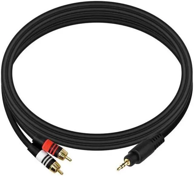 Alt view image 12 of 14 - Monoprice 5597 3ft 3.5mm Stereo Male to 2RCA Male 22AWG Cable Cord Gold Plated