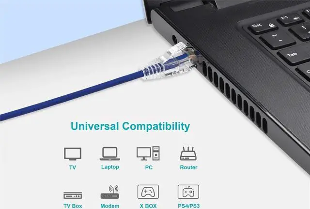 Alt view image 14 of 14 - Monoprice Cat6 Ethernet Patch Cable - 1 feet - Purple | Snagless RJ45 Stranded 550MHz UTP CMR Riser Rated Pure Bare Copper Wire 28AWG - SlimRun Series