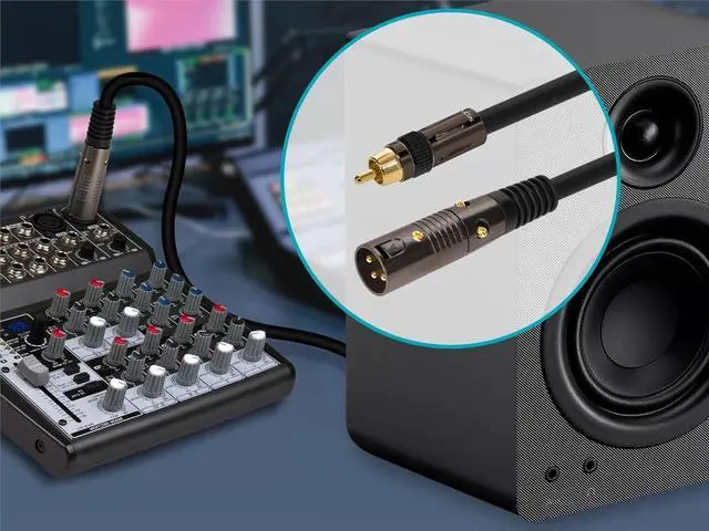 Alt view image 9 of 10 - Monoprice 10ft Premier Series XLR Male to RCA Male Cable, 16AWG (Gold Plated)