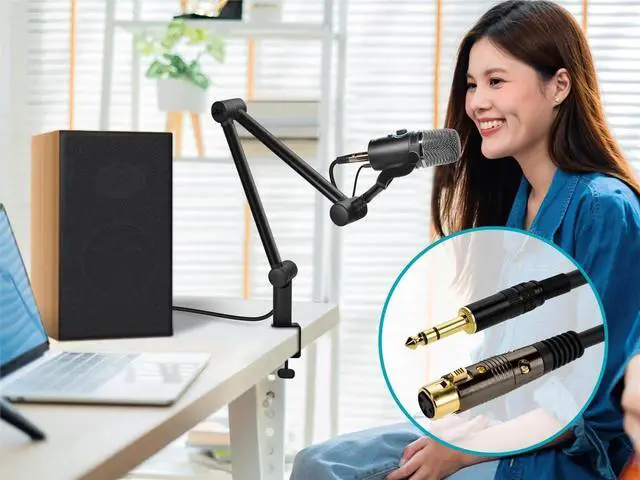 Alt view image 7 of 7 - Monoprice XLR Female to 1/4in TRS Male Cable - 6 Feet | 16AWG, Gold Plated - Premier Series