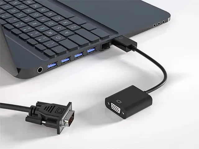 Alt view image 12 of 12 - Monoprice DisplayPort 1.2a to VGA Active Adapter - Black, For HDTV, Projector, Computer, Monitor Desktop, Laptop, PC