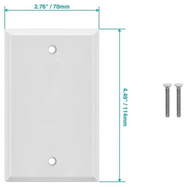 Alt view image 6 of 9 - Monoprice 1-Gang Blank Wall Plate - White  for Home ,Office, Personal Install