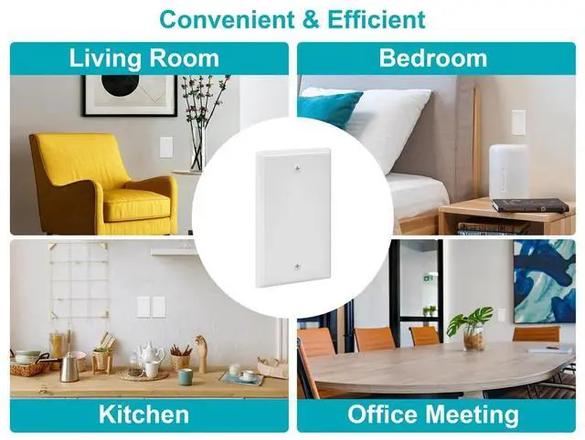 Alt view image 7 of 9 - Monoprice 1-Gang Blank Wall Plate - White  for Home ,Office, Personal Install