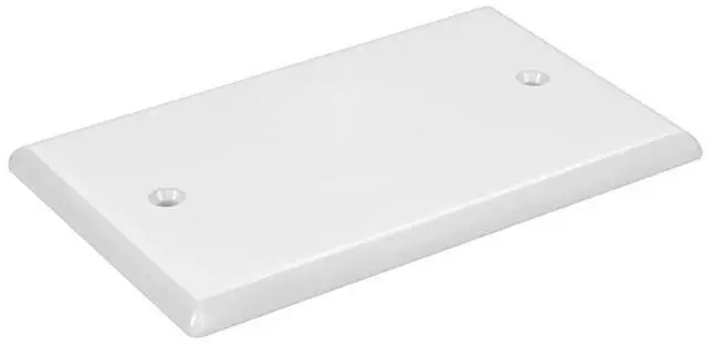 Alt view image 4 of 9 - Monoprice 1-Gang Blank Wall Plate - White  for Home ,Office, Personal Install