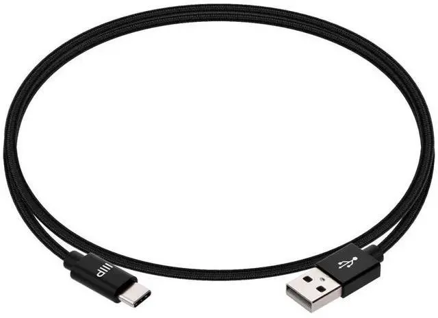 Alt view image 3 of 6 - Monoprice Nylon Braided USB C to USB A 2.0 Cable - 1.5 Feet - Black | Type C, Fast Charging, Compatible With Samsung Galaxy S10/ Note 8, LG V20 and More - Palette Series